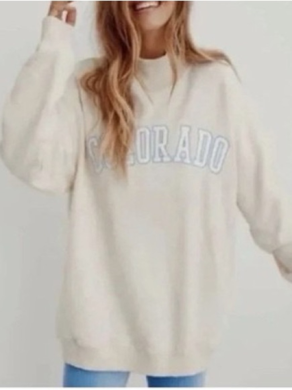 aerie Cream Colorado Pullover Sweatshirt